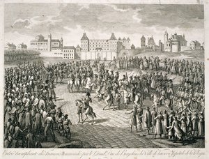 Entrada triunfal de los franceses en Varsovia en 1806 bajo el mando del Gran Duque de Berg, 1810 de Pierre Adrien Le Beau
